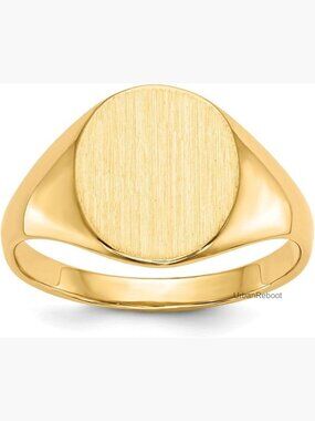 14K Yellow Gold Signet Ring Size 6 Prong Setting Fine Jewelry